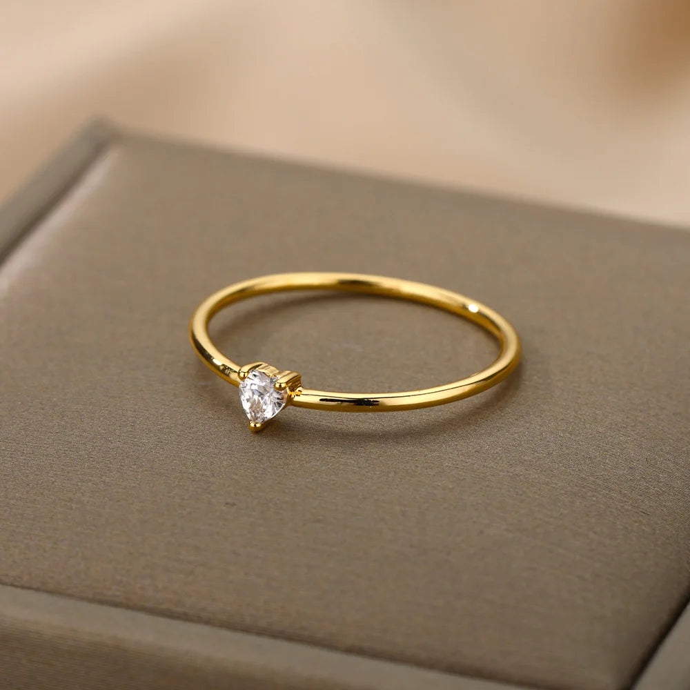 Heart Cubic Zirconia Rings For Women