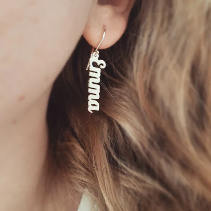 Customized personal name earrings