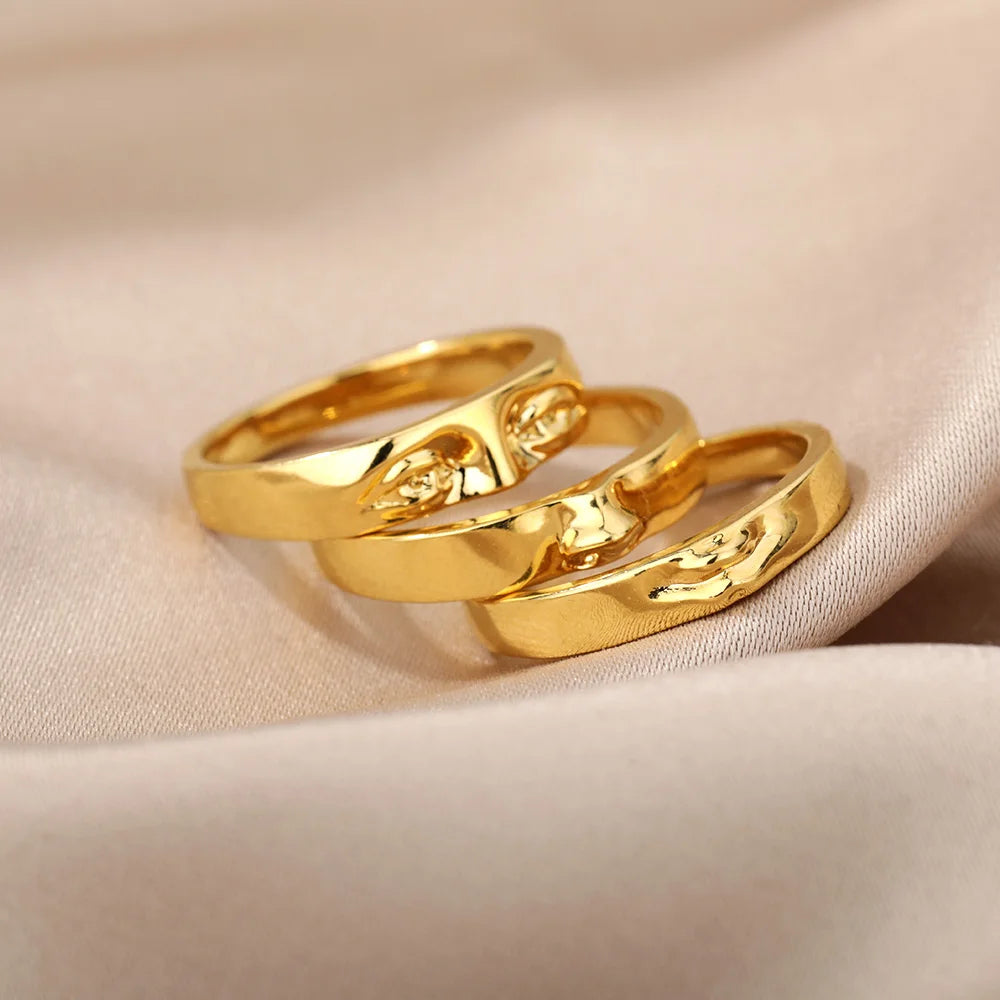 Gothic Portrait Gold Color Rings For Women