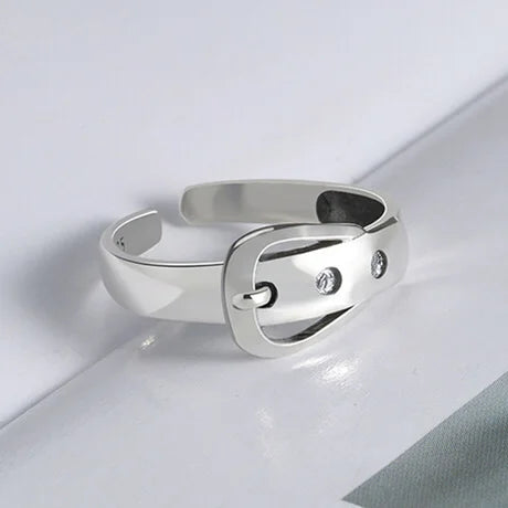 Silver Rings for Women belt shape Geometric