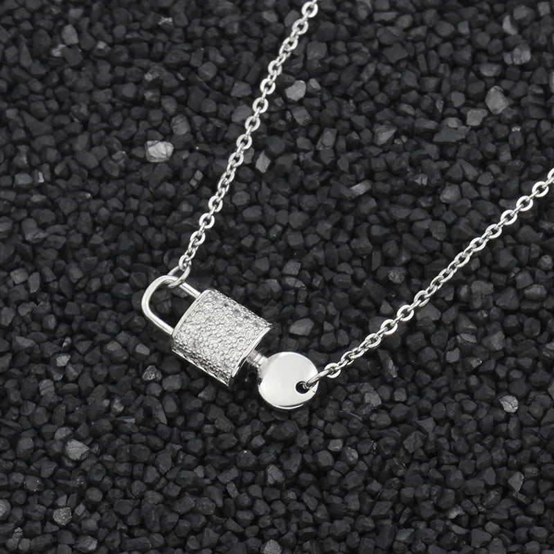 Crystal Lock Necklace For Women