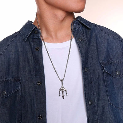 Stylish Neptune Trident Pendant Necklace