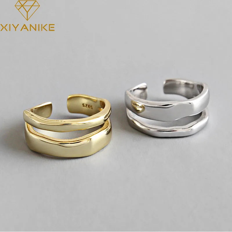 XIYANIKE Silver Color Trendy Elegant Twist Two Circle