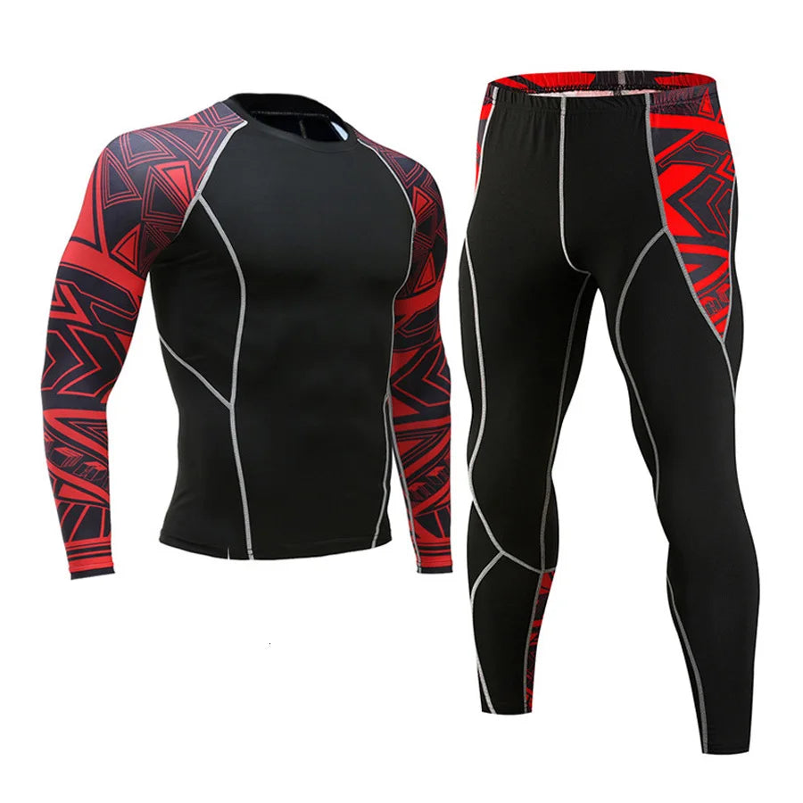 Gym Men's Running Fitness Sportswear Anti-UV Second skin Training Clothes Sports Suits