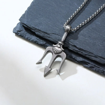 Stylish Neptune Trident Pendant Necklace
