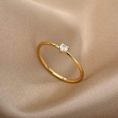 Heart Cubic Zirconia Rings For Women