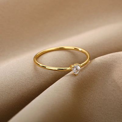 Heart Cubic Zirconia Rings For Women