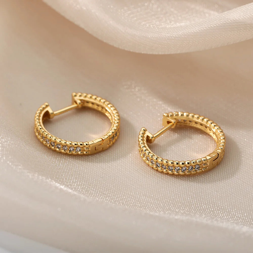 Round hoop earrings