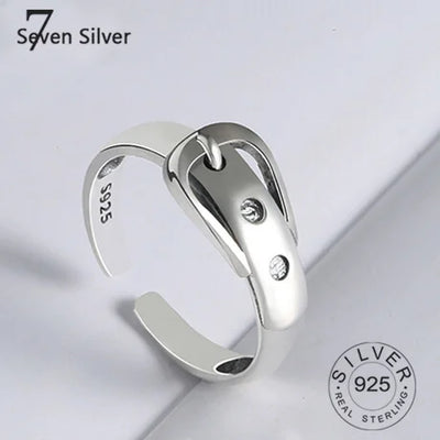 Silver Rings for Women belt shape Geometric