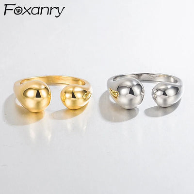 FOXANRY Silver Color Rings for Women