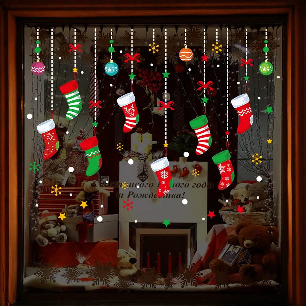 Merry Christmas Decoration for Home 2025 Wall Window Sticker