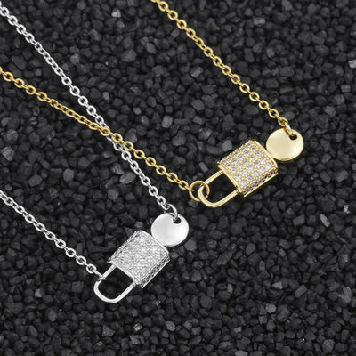 Crystal Lock Necklace For Women