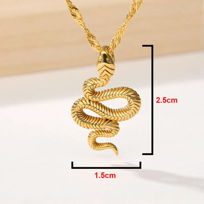 Goth Snake Pendant Necklace For Women