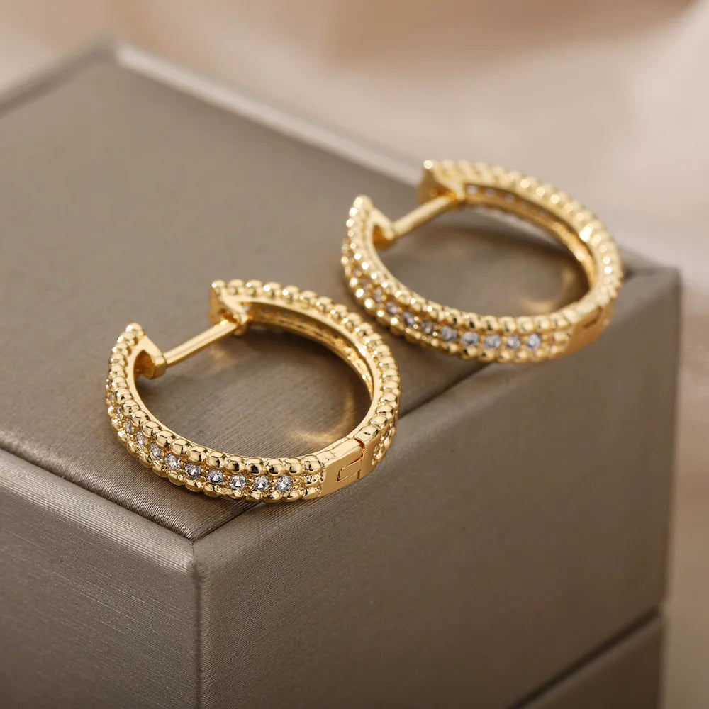 Round hoop earrings