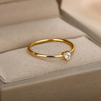 Heart Cubic Zirconia Rings For Women