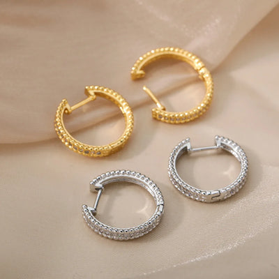 Round hoop earrings