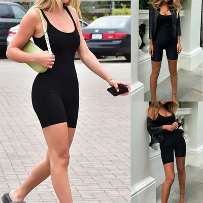 Short Romper Sling Sport Jumpsuit Leotard Sleeveless