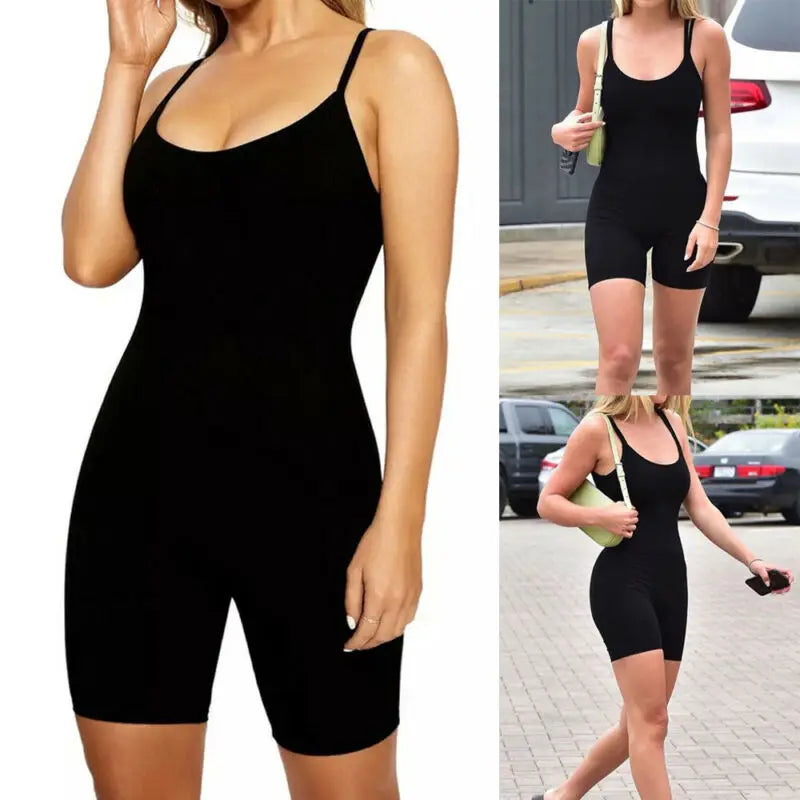 Short Romper Sling Sport Jumpsuit Leotard Sleeveless