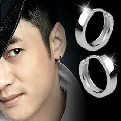 XIYANIKE Silver Color  Smooth Men And Women Models Silver earrings