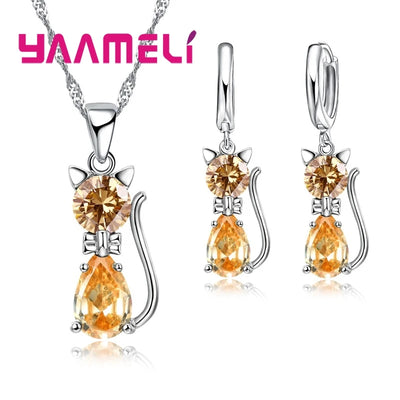Real 925 Sterling Silver Color Jewelry Sets