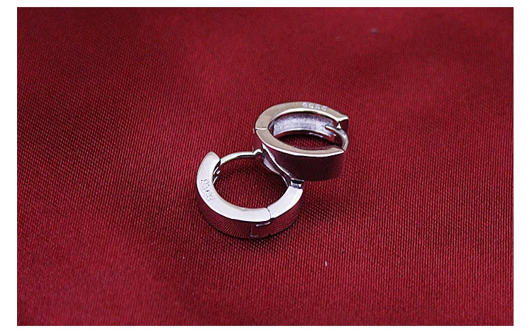 XIYANIKE Silver Color  Smooth Men And Women Models Silver earrings