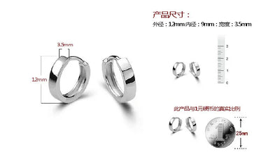 XIYANIKE Silver Color  Smooth Men And Women Models Silver earrings