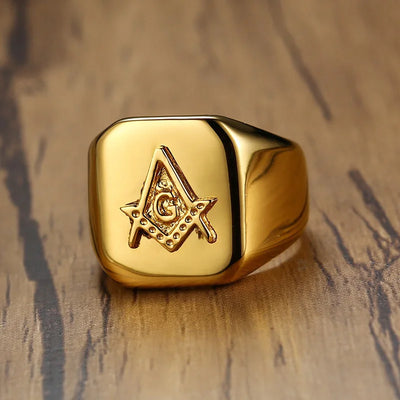 Masonic Compass Square Free Mason Ring
