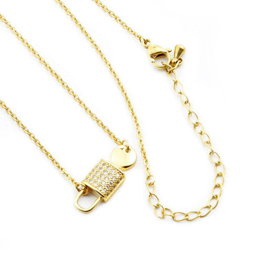 Crystal Lock Necklace For Women