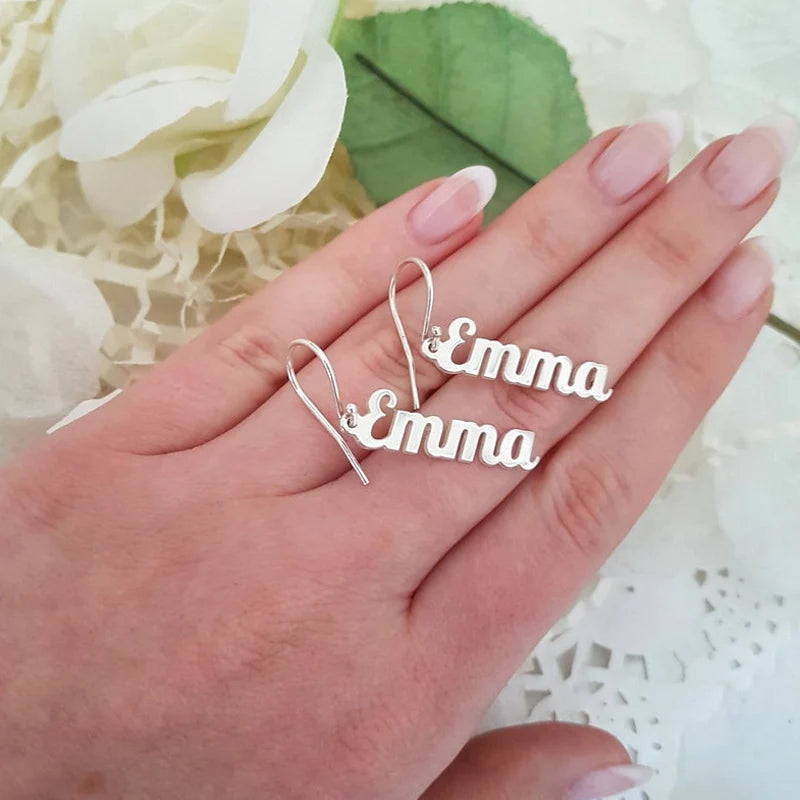 Customized personal name earrings