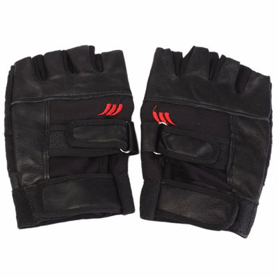 New 1Pair Men Black PU Leather Weight Lifting Gym Gloves