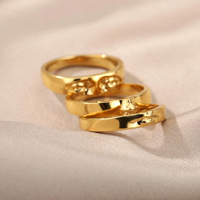Gothic Portrait Gold Color Rings For Women