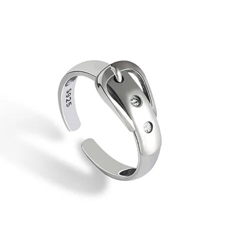 Silver Rings for Women belt shape Geometric