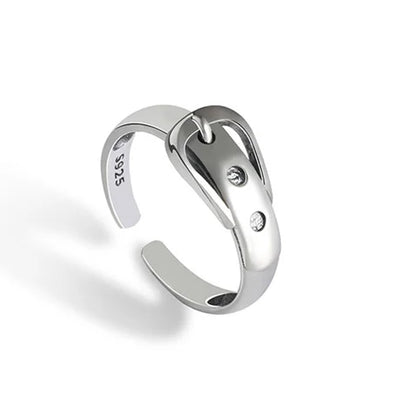 Silver Rings for Women belt shape Geometric