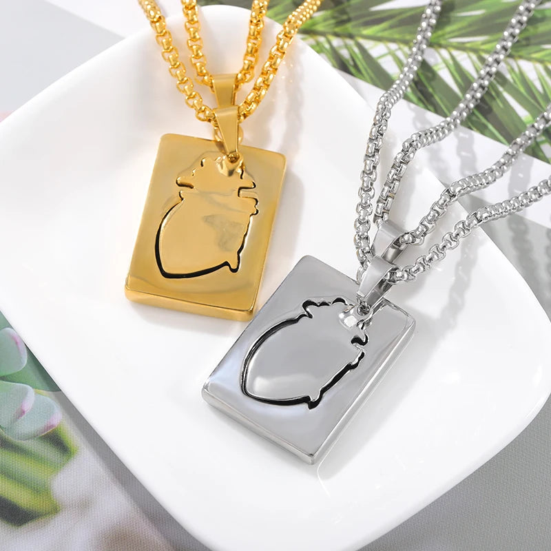 Stainless Steel Heart Necklace Women Men