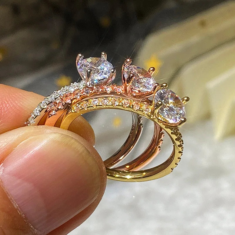 Sterling Silver Wedding Engagement Ring for Women