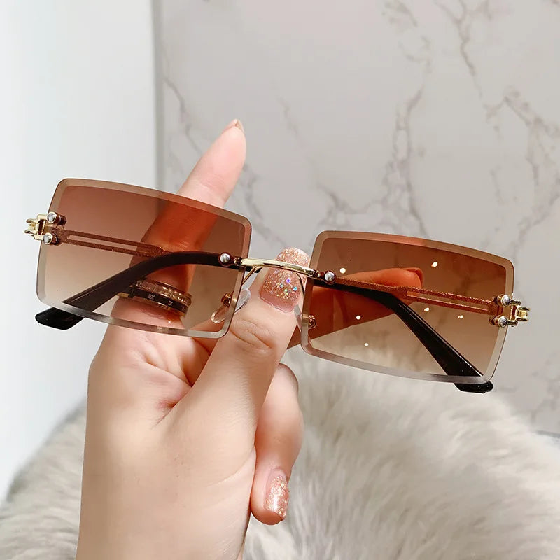 Rimless Rectangle Sunglasses