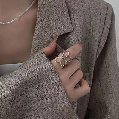 Silver Color Rings for Women Couple Minimalist