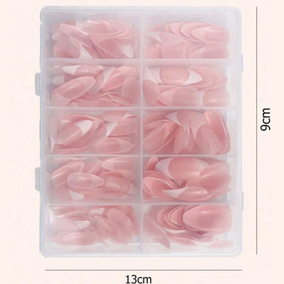 120pcs -box Almond  White French Fake nails for Stylish Women & Girls,