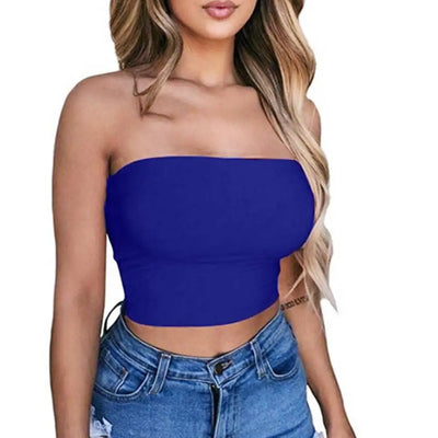 Women Solid Color Tube Tops