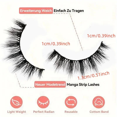 7 pairs of reusable fairy tale style false eyelashes - A-type doll natural appearance,
