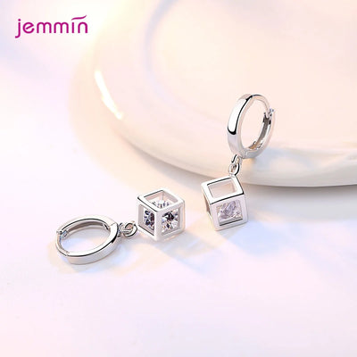 Silver  Jewelry Sets For Ladies Wonderful Engagement Party Pendant Necklace Hoop Earring