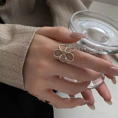 Silver Color Rings for Women Couple Minimalist