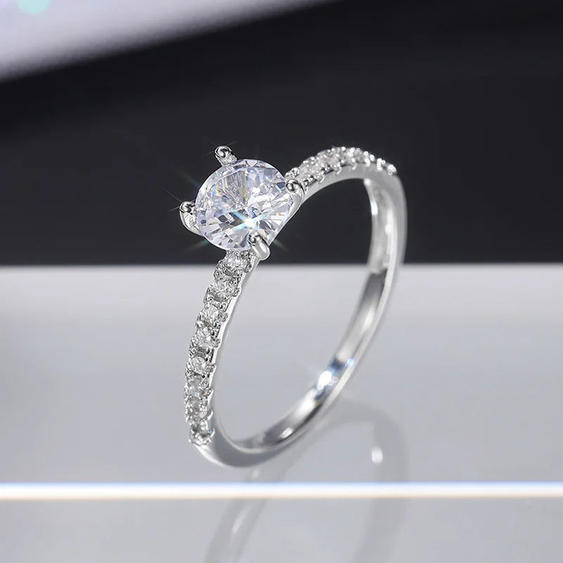 Sterling Silver Wedding Engagement Ring for Women