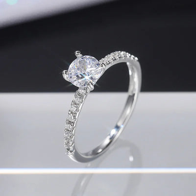Sterling Silver Wedding Engagement Ring for Women