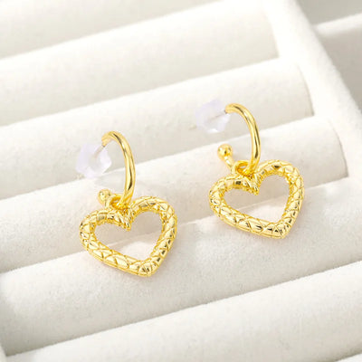 Hollow Heart Dangle Earrings