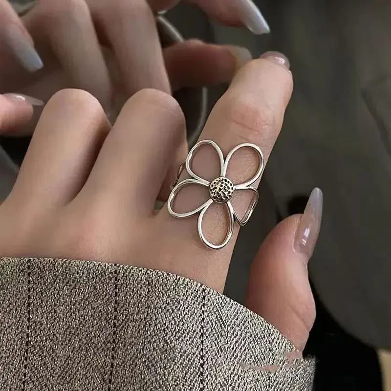 Silver Color Rings for Women Couple Minimalist