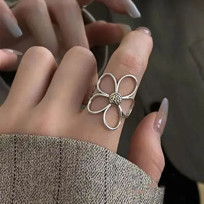 Silver Color Rings for Women Couple Minimalist