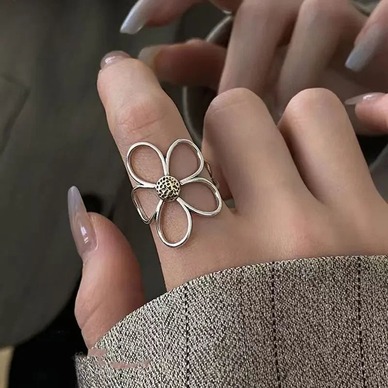 Silver Color Rings for Women Couple Minimalist
