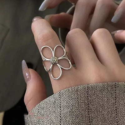 Silver Color Rings for Women Couple Minimalist