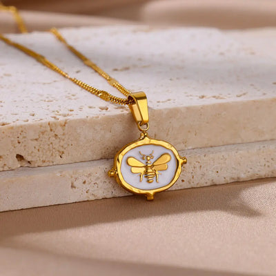 Oval Bear Pendant Necklaces for Women